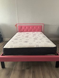 Full size bed frame with mattress