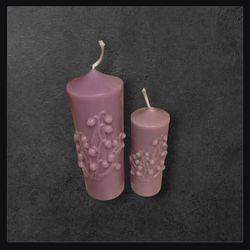 Purple Floral Candles 