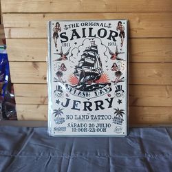 Original Sailor Jerry Reproduction Metal Sign 8"x12"