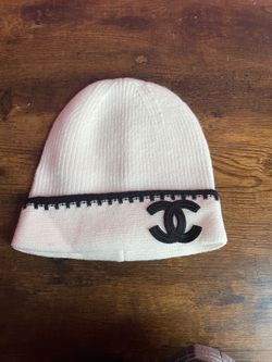 White & black designer beanie