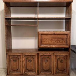 Vintage Solid Wood TV Cabinet Shelf