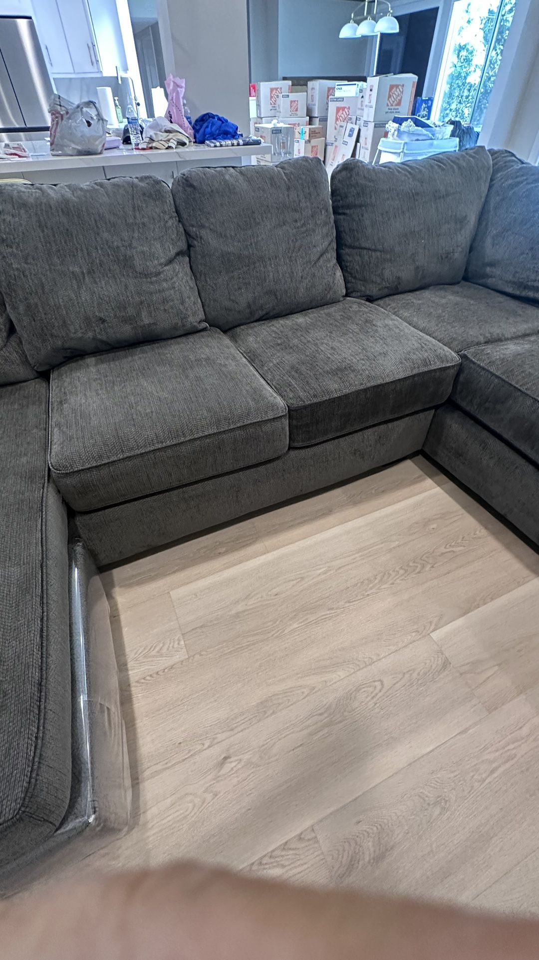 Large Comfortable Grey Sectional