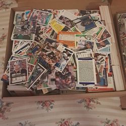 2 Big Boxes Filled Witb A Mixture Of Old Basebball And Football Cards!
