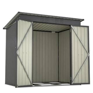 NEW IN BOX - 6 ft. x 4 ft. Outdoor Metal Storage Shed, All Weather, with Punched Vents for Garden, Backyard, Lawn, Black (22 sq. ft.)