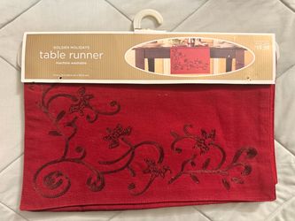 Golden Holidays Table Runner New