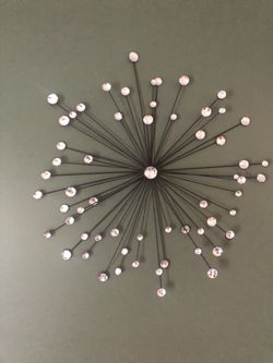 Large Jeweled Metal Starburst Wall Art