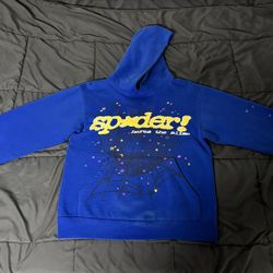 Sp5der Hoodie TC Blue Sz Small