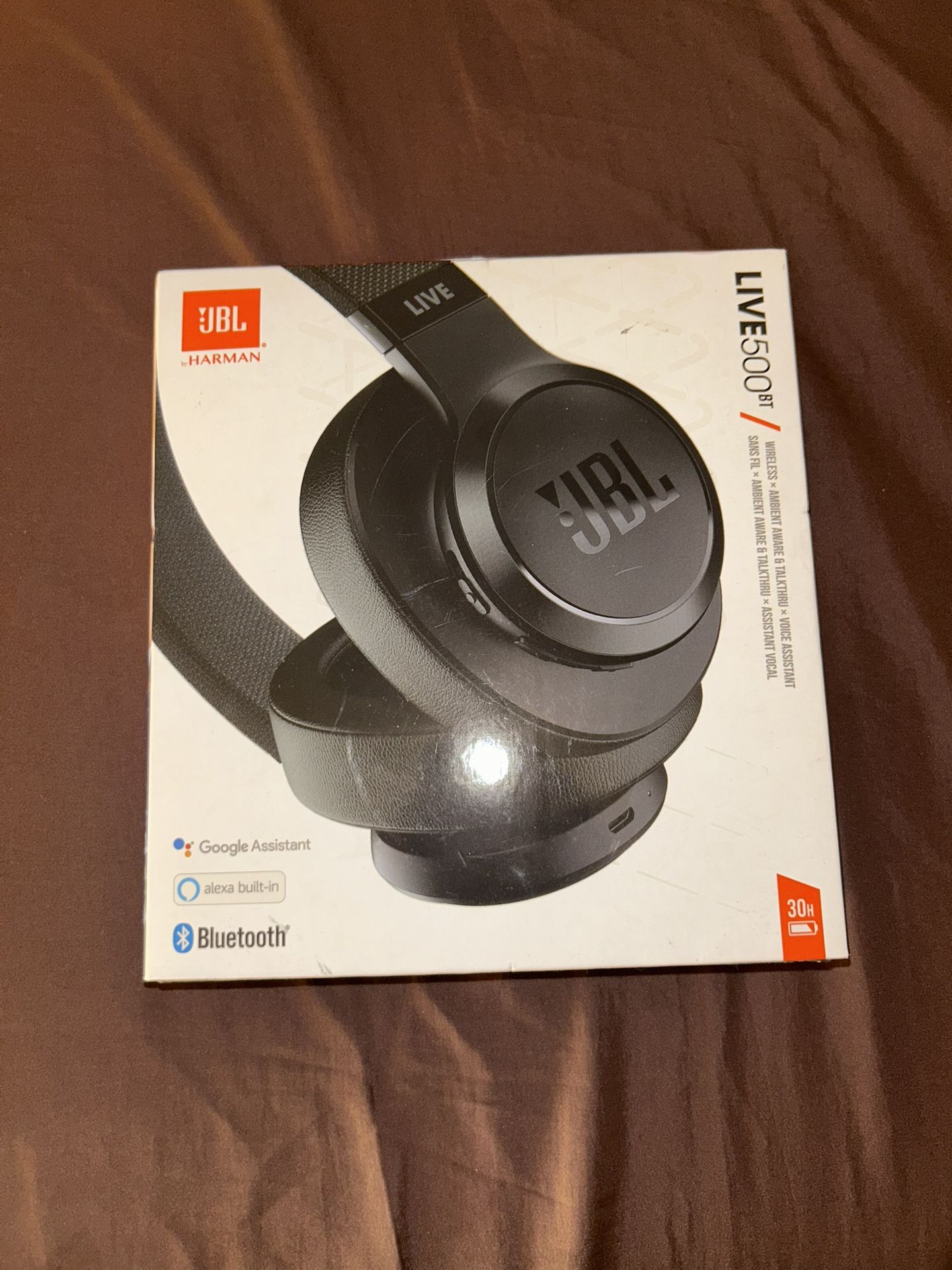 JBL LIVE 500BT Wireless Headphones - Black - Brand New Open Box