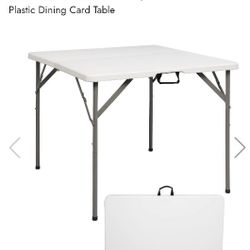 Vingli 34" Square Folding Table - White