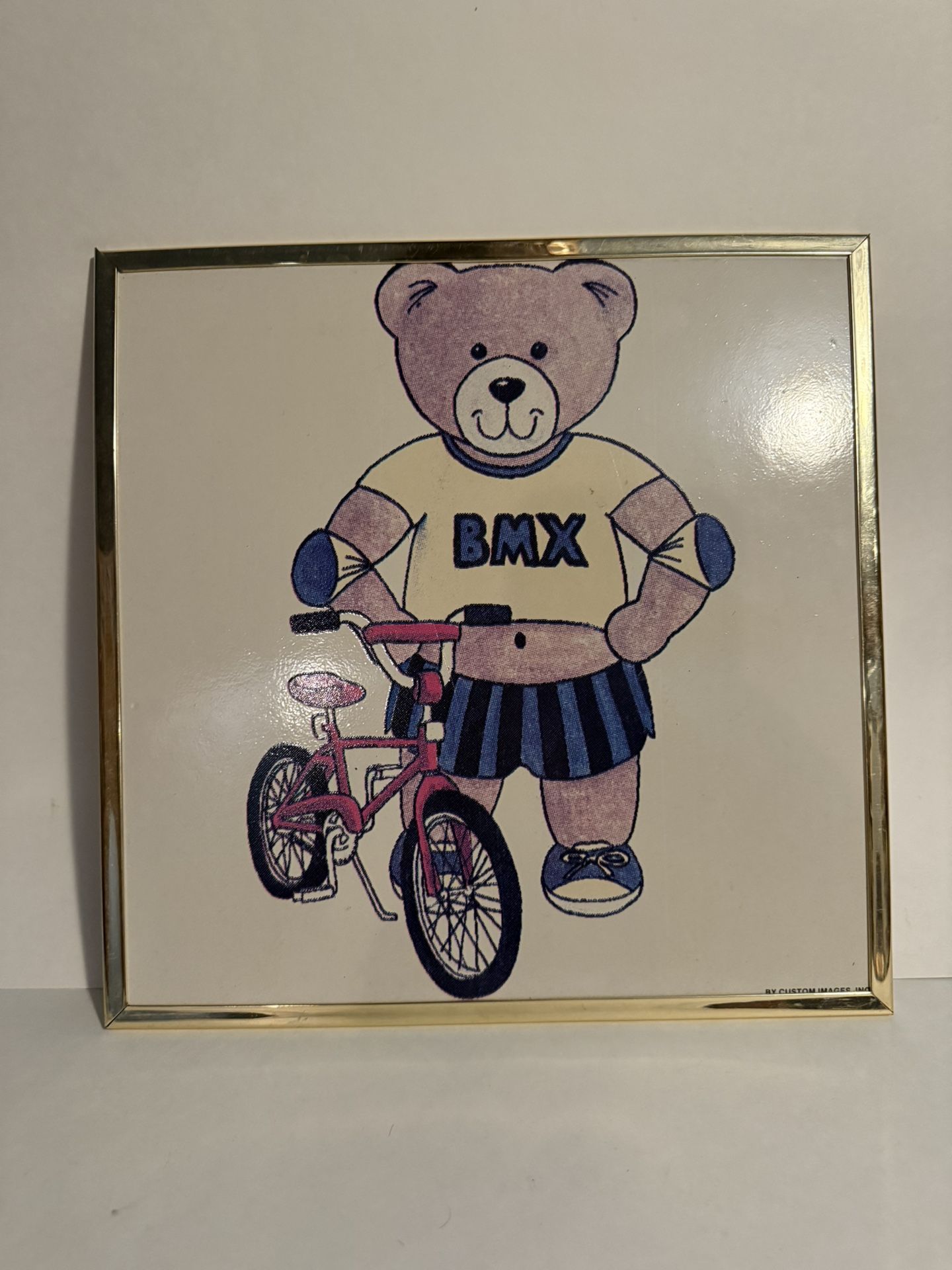 Vintage Bear BMX Bike Print from the 80s