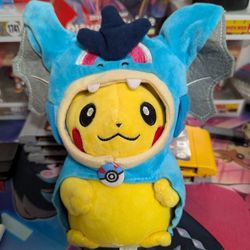 Pokémon Center Pikachu Gyarados Poncho Plush 2014 Authentic Japan Exclusive