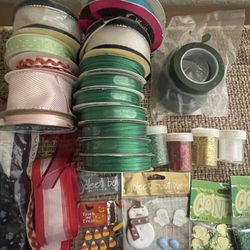 Ribbon / Glitter/ Floral Wrap Craft Items