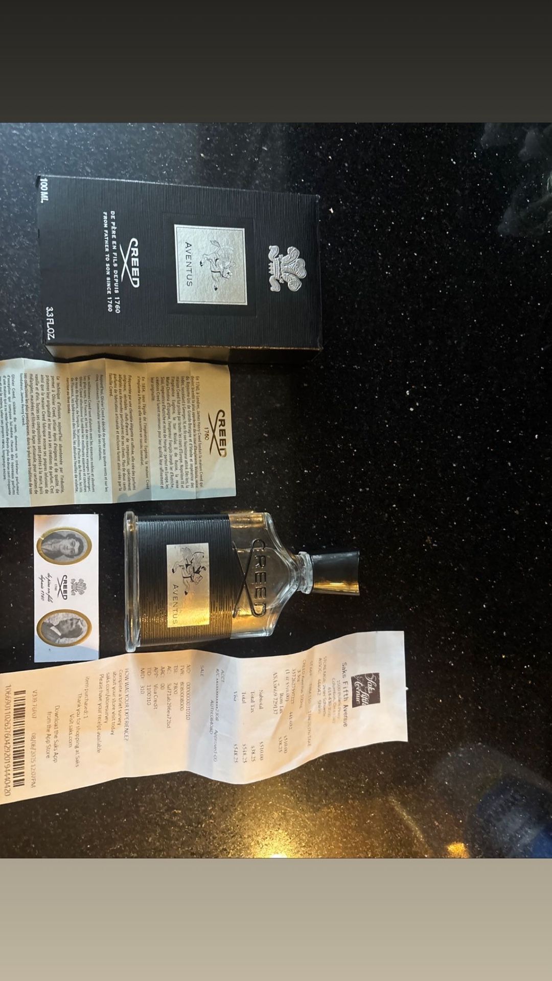 Creed Cologne Great Smell But Already Had It’s Will Be Selling It For 325 It’s A Great Christmas Present Retail Price 550