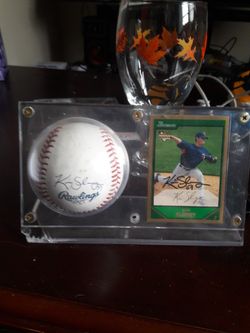 Kevin Slowey Autographedbaseball and card