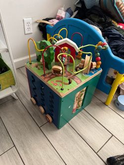 Wooden Activity Cube Toddler Toy