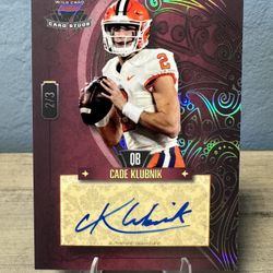 2023 Wild Card 7 Card Studs Blue Auto Cade Klubnik RC SSP #2/3 Clemson Tigers