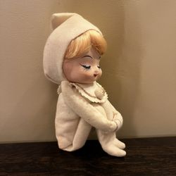 Vintage Christmas Knee Hugger Shelf Slipping Girl Pixie Elf 