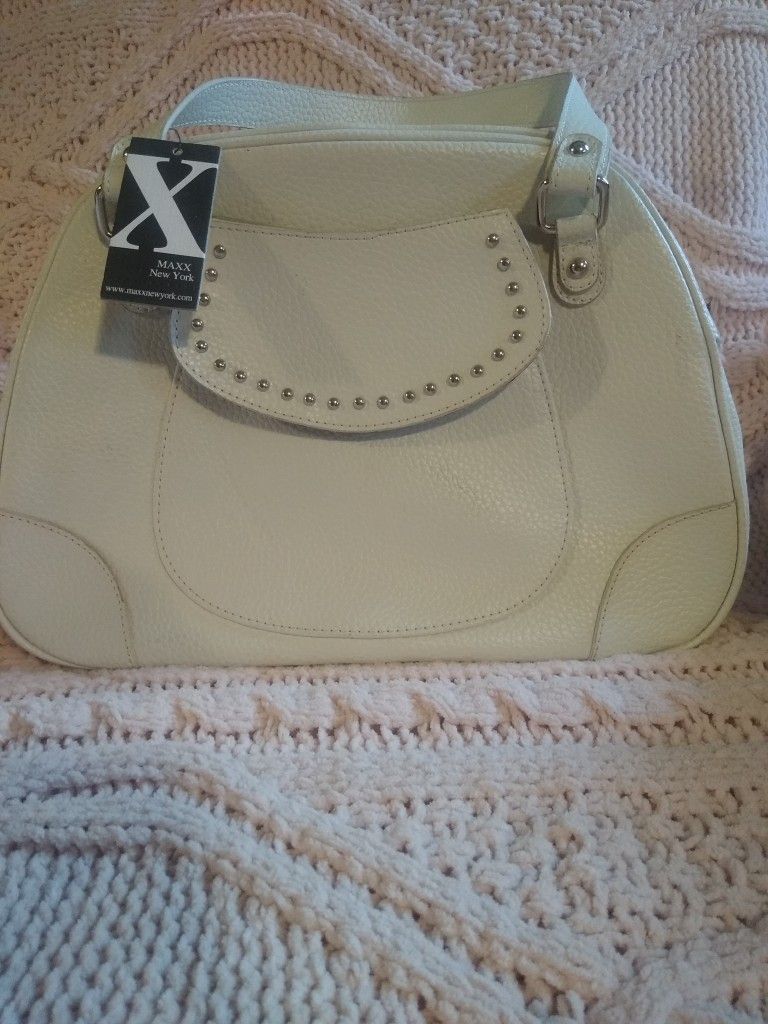 White Leather Bag NEW