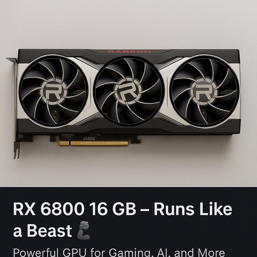 16 GB  AMD Radeon RX 6800 GDDR6 GPU – $320 OBO 