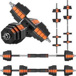 Adjustable Dumbbells Set, 44Lbs 66Lbs 88Lbs 3 in 1 Adjustable Weights Dumbbells Barbell Set, Weight Plate with Connector Used as Barbell, Dumbbell, Pu