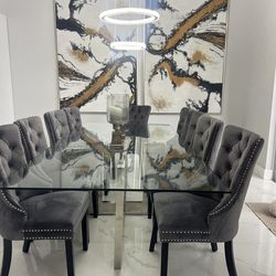 Dinning table chairs x8