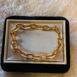14kGF wide Link Designed Bracelet 