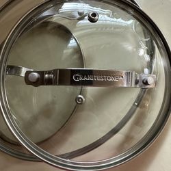 A set of three cooking pot granite stone lids