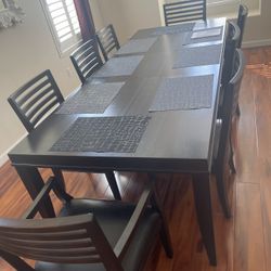 9-piece Crate&Barrel dinning table& 8 chairs