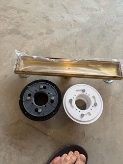 Gold Linear Shower Drain with Drain Flanges 18 inch