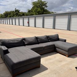 Dark grey double chaise sectional delivery available 🚚