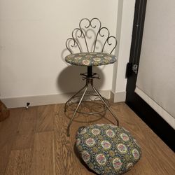 Mid Century Adjustable Metal Vanity Chair by Pacific Cage & Furniture