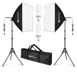 Softbox Lightening kit For photography And Ubeesize 12” Light with Stand 