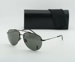Yves Saint Laurent Aviator Sunglasses (Brand new -  Black/Black/Grey)