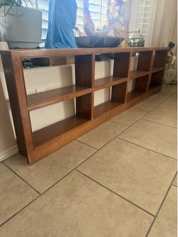 Solid Long Wood 8-Cubby Shelving Unit