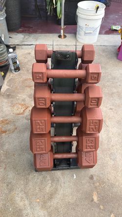 WIEGHTS CAST IRON HEX DUMBBELLS  Total WIEGHTS 230