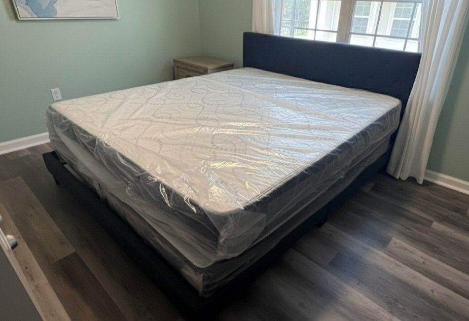 KING Size Bed Frame With Mattress New Bedroom Furniture BED Set King BED Frame MATTRESS And Boxspring 