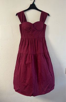 Fashion Nova Wine Stretch Midi Dress Size Medium