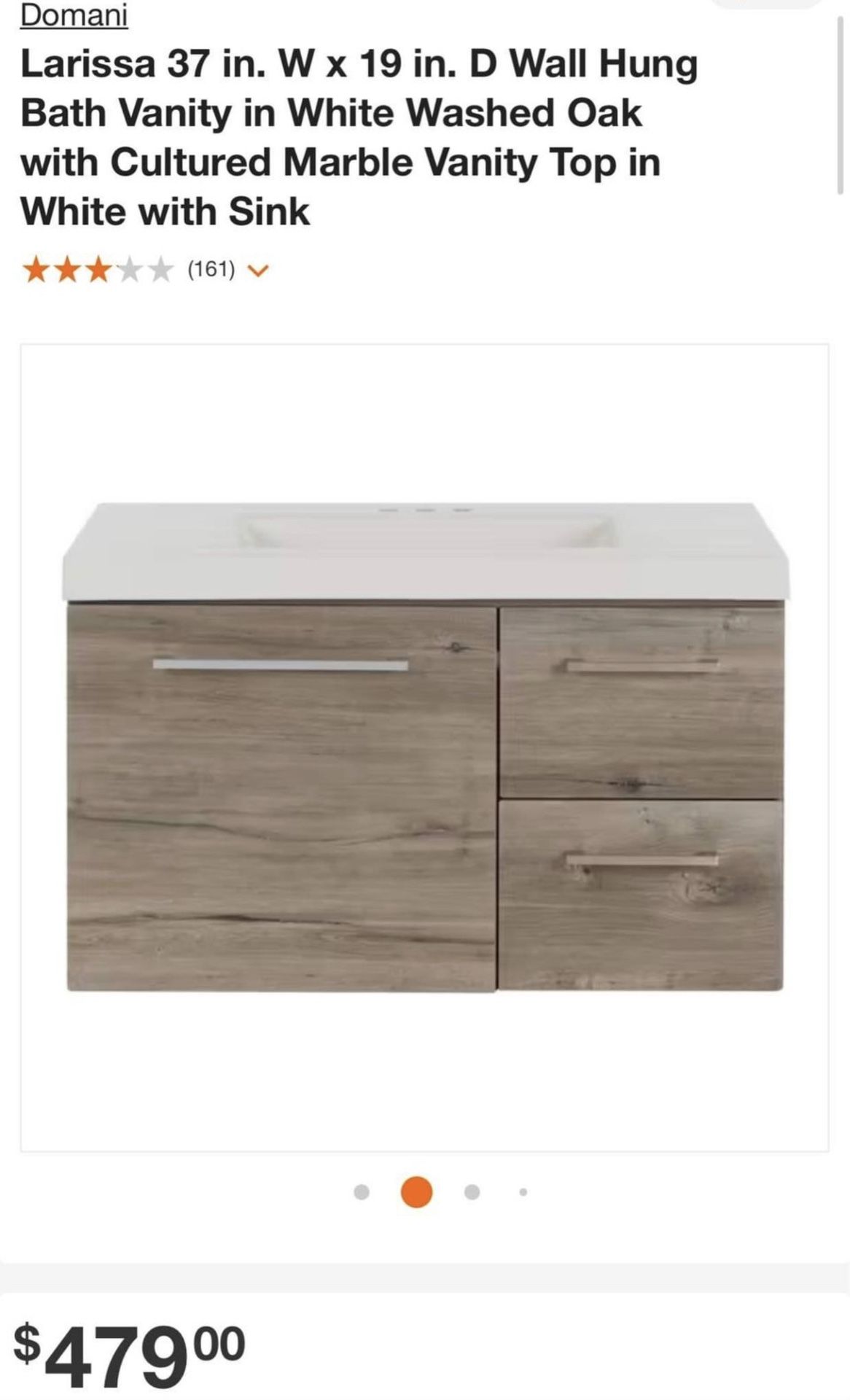 Larissa 37” Wall Hung Vanity 