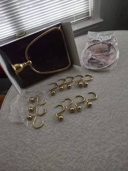 Ba Hardwood -$5.oo/ Set ,Gold/ Silver Towel & Robe Holders...