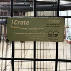 iCrate  1542DD Dog crate Large + Handmade wooden Top