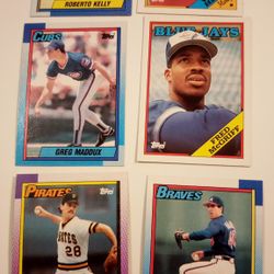 Lot Of 6 Vintage Topps Baseball Trading Cards 6pc