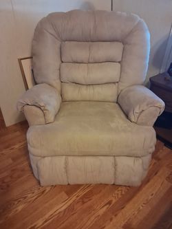 Beige Microfiber Recliner Chair