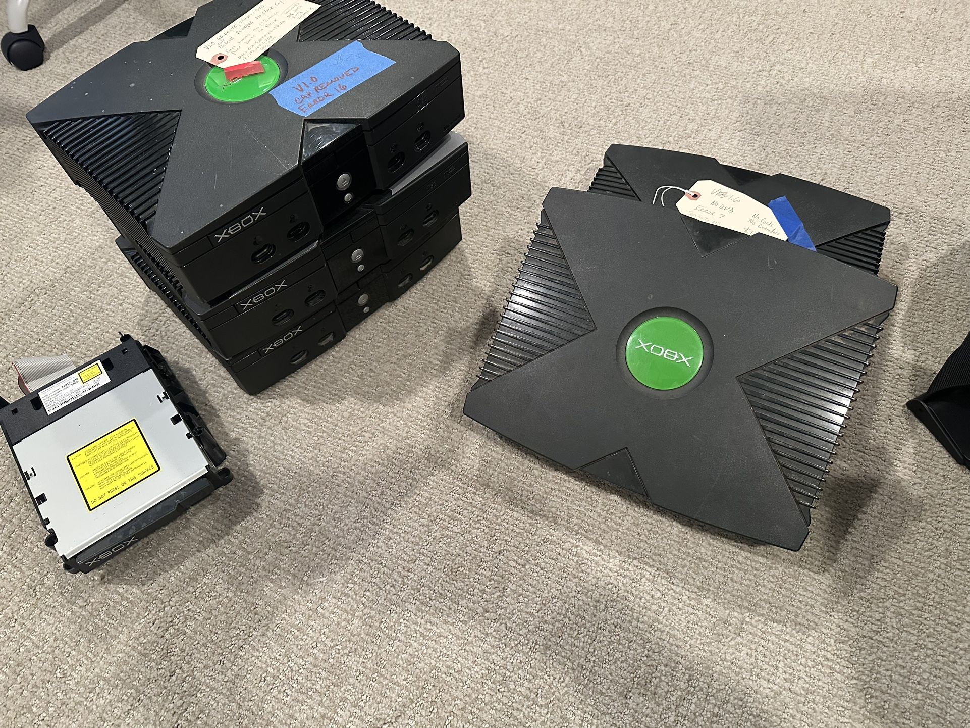 Original Xbox Three Consoles DVD Drive