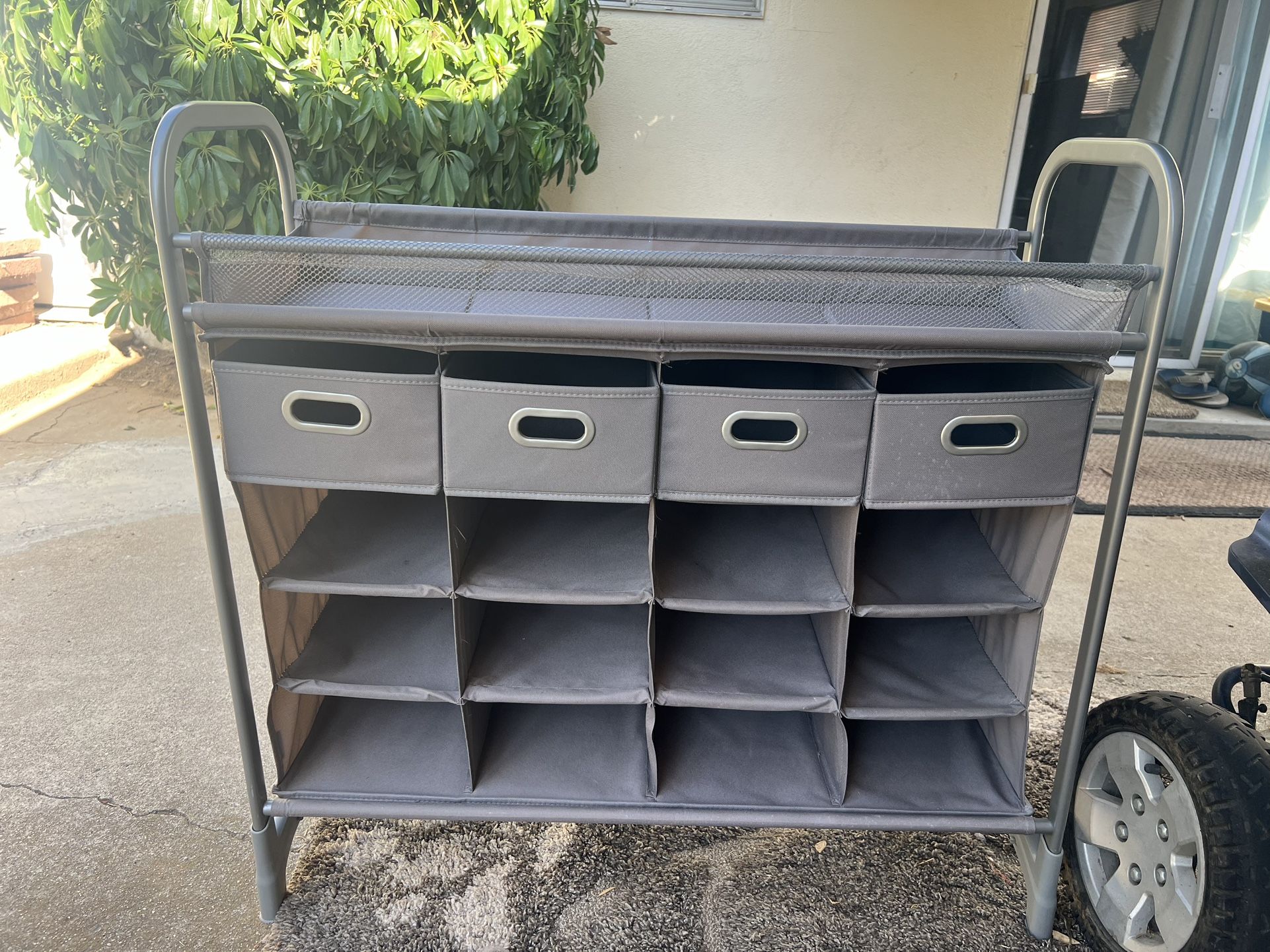 Shoe Rack Organizer with 4 Drawers - Grey