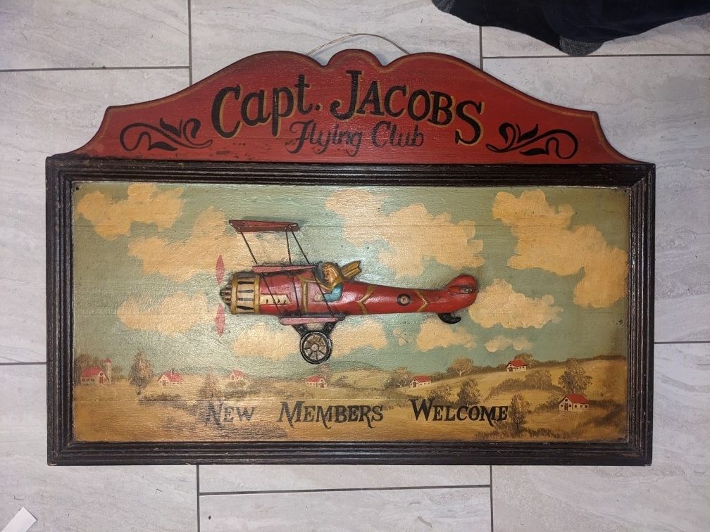 CAPTAIN JACOBS FLYING CLUB AIRPLANE AND PILOT VERY COOL BAR