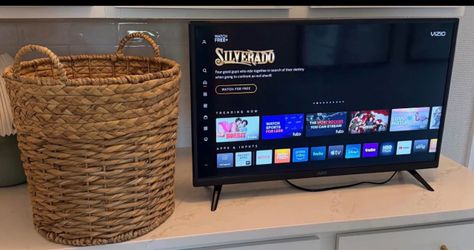 Pottery Barn Basket and 30 inch TV
