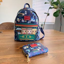 Loungefly Disney Parks Main Street Railway Mini Backpack & Wallet Set