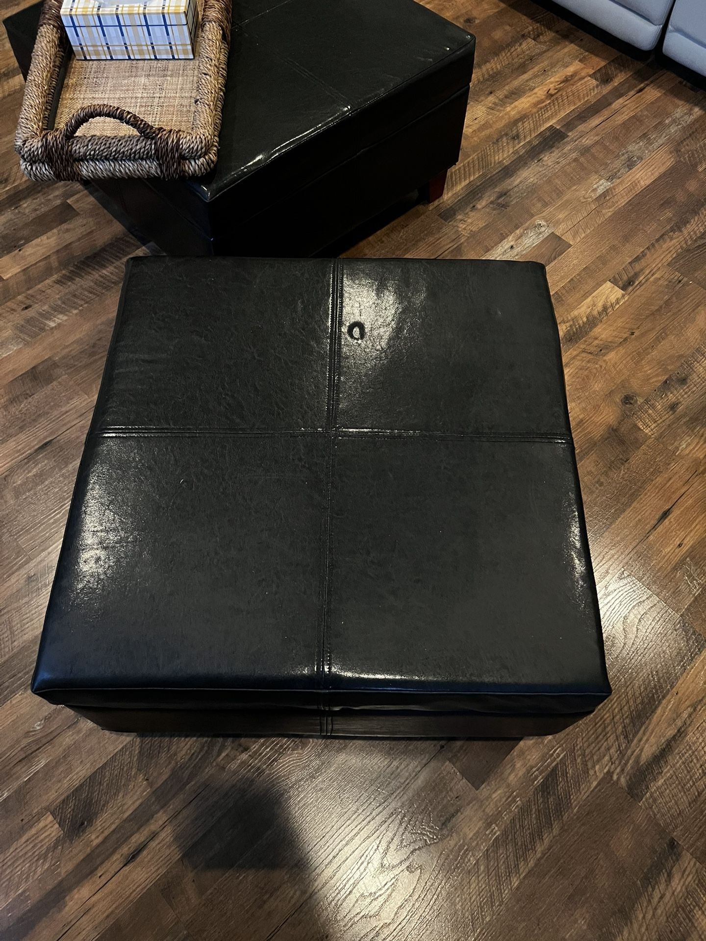 Black Ottomans Or Coffee Table