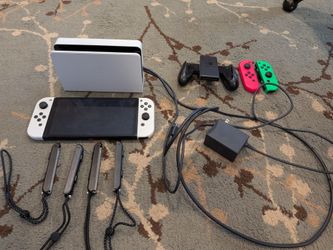 Nintendo switch OLED system with lots of games