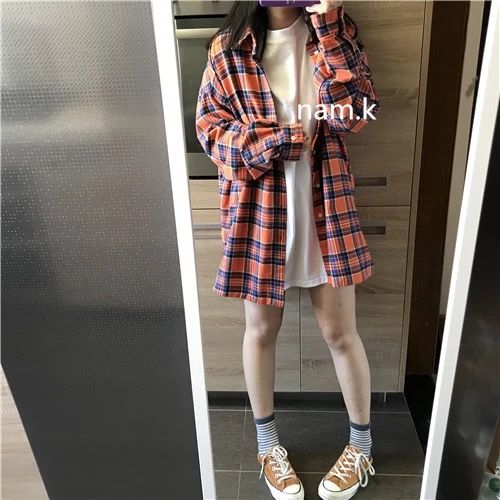 Korean plaid shirt